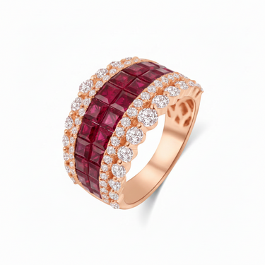 18K Gold Ruby and Diamond Ring