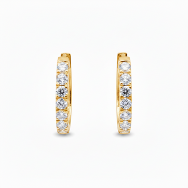 9K Gold 1.00ct Lab Grown Diamond Huggie Earrings