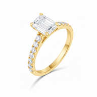 9K Gold Centre 1.00ct & Sides 0.42CT EF/VS Lab Grown Diamond Engagement Ring