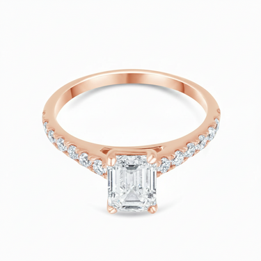 9K Gold Centre 1.00ct & Sides 0.42CT EF/VS Lab Grown Diamond Engagement Ring