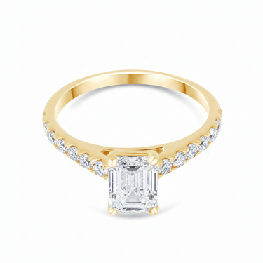 9K Gold Centre 1.00ct & Sides 0.42CT EF/VS Lab Grown Diamond Engagement Ring
