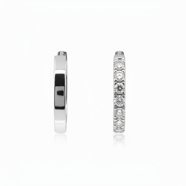 9K Gold 1.00ct Lab Grown Diamond Huggie Earrings