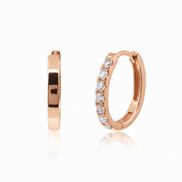 9K Gold 1.00ct Lab Grown Diamond Huggie Earrings