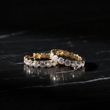 10K 20LGD 4.70CT EF/VS Lab Diamond Huggie Earrings