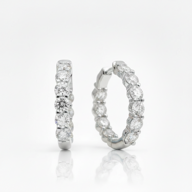 10K 20LGD 4.70CT EF/VS Lab Diamond Huggie Earrings
