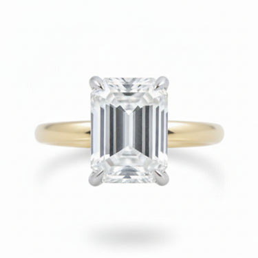 18KYW 1LGD 5.03CT E/VVS2 Emerald Cut Lab Grown Diamond Solitaire Engagement Ring