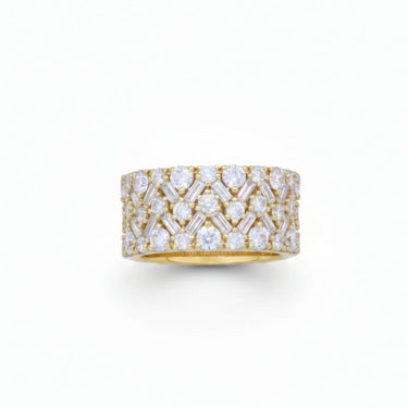 18K Yellow Gold  Multi-Cut Tdw 2.57CT Natural Diamond Ring