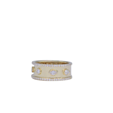 18K Yellow Gold 0.60ct Multi-Cut Natural Diamond Ring