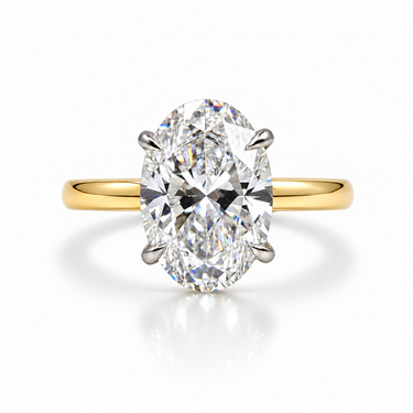 18KYG 1LGD 5.02CT E/VVS2 Oval Lab Grown Diamond Engagement Ring