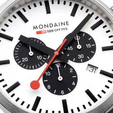 Mondaine - Neo Chronograph Black Vegan Leather, 41 mm MSD.41410.LBV