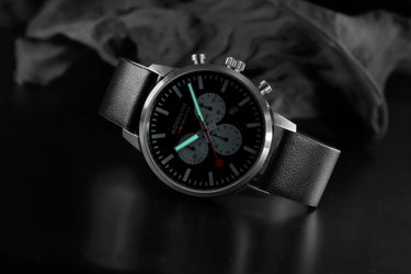 Mondaine - Neo Chronograph Super-LumiNova® Black Vegan Leather, 41 mm MSD.41420.LBV