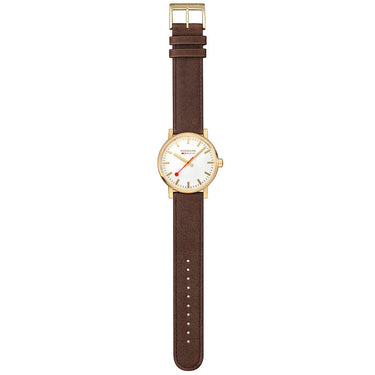 MONDAINE -  Evo2 Silver Dial Leather Watch 40mm MSE.40112.LG