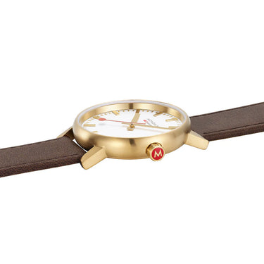 MONDAINE -  Evo2 Silver Dial Leather Watch 40mm MSE.40112.LG