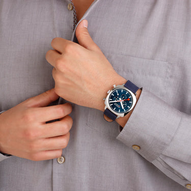 MONDAINE GRAND CUSHION 41MM DEEP OCEAN BLUE WATCH SET MSL.41440.LD.SET