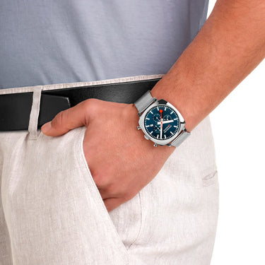 MONDAINE GRAND CUSHION 41MM DEEP OCEAN BLUE WATCH SET MSL.41440.LD.SET