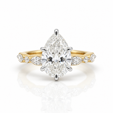 14KYG 1 Centre Lab Grown Diamond 3.06CT & Side Lab Grown Diamonds 0.52CT Engagement Ring