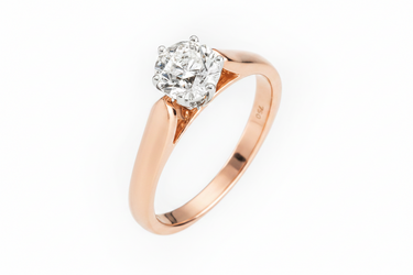 18K YW Gold 1.00CT G/S1 GIA Certified Solitaire Diamond Engagement Ring