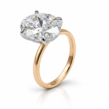 18KYG 1LGD 5.02CT E/VVS2 Oval Lab Grown Diamond Engagement Ring