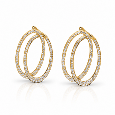 18K Yellow Gold Diamond Drop Earring - 20759926
