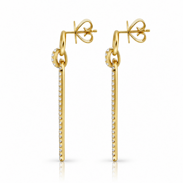18K Yellow Gold Tdw. 2.25ct Diamond Earring