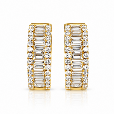 18K Yellow Gold Tdw. 2.25ct Diamond Hoop Earring