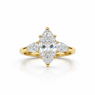9K Gold Lab Grown Diamond Marquise-Pear Engagement Ring