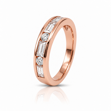 9KYG 9LGD 1.10CT VSEF Lab Grown Diamond Wedding Band Ring