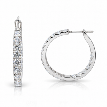 18K White Gold Tdw. 2.85ct Diamond Earrings - 20752705
