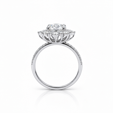 14K Gold 1 Centre 2.58ct & Side 0.84ct Lab-grown Diamond Engagement Ring