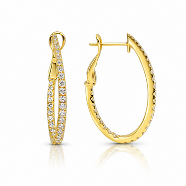 18K Yellow Gold Tdw. 1.12ct Diamond Earrings