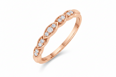 9K White Gold Tdw.  0.10ct Diamond Band Ring - 20704988