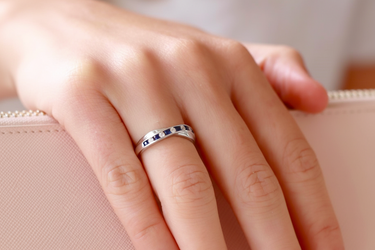 9K Yellow Gold Sapphire and Diamond Ring