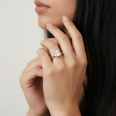 9K Gold 1.00ct Lab Grown Diamond Engagement Ring