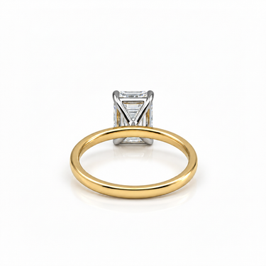 18KYW 5.03CT E/VVS2 Emerald Cut Lab Grown Diamond Solitaire Engagement Ring