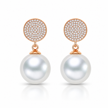 18K Rose Gold South Sea Pearl Drop Earring - 20756017