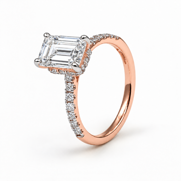 14KYG 2.08CT E/VVS2 0.36CT Lab Grown Diamond Engagement Ring