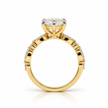 14KYG 1 Centre Lab Grown Diamond 3.06CT & Side Lab Grown Diamonds 0.52CT Engagement Ring