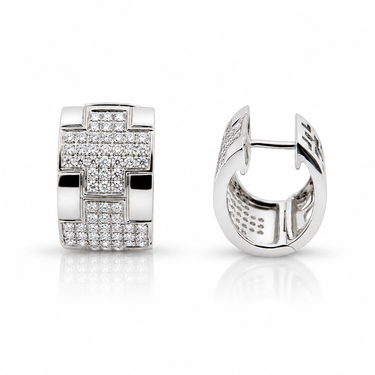 18K White Gold Tdw. 1.55ct Diamond Earrings - 20719418