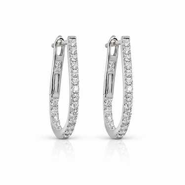18K White Gold Tdw. 0.45ct Diamond Earrings