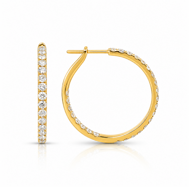 18K Yellow Gold Tdw. 1.55ct Diamond Earrings