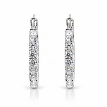 18K White Gold Tdw. 2.85ct Diamond Earrings - 20752705