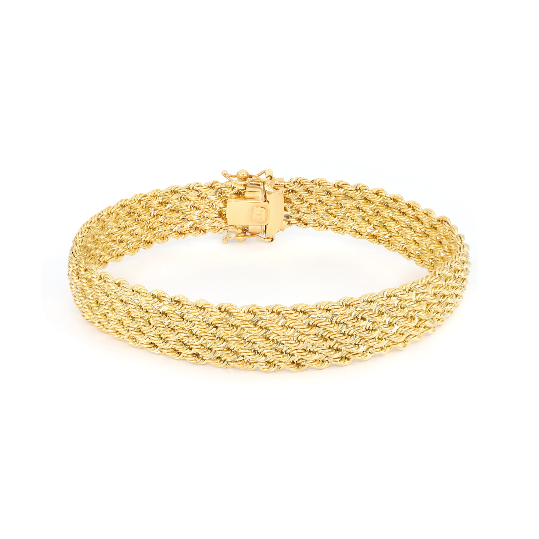 Retro 18k Gold Honeycomb Flexible-Link Bracelet by Ranzan Romeo, - Ruby Lane