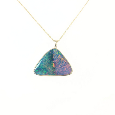 9K Yellow Gold Opal Pendant -20634674