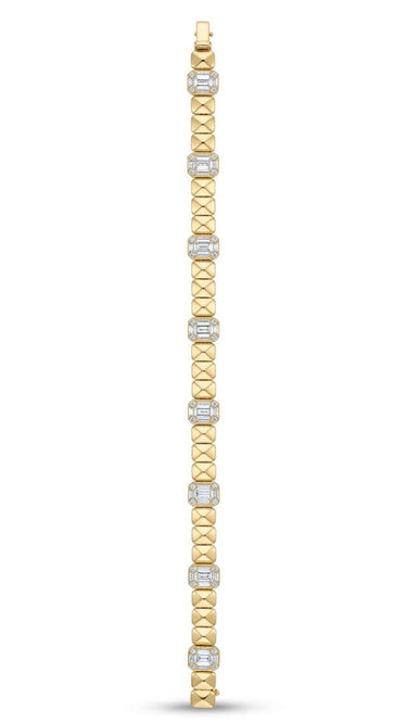 18K Yellow Gold Tdw 3.86CT Natural Diamond Bracelet