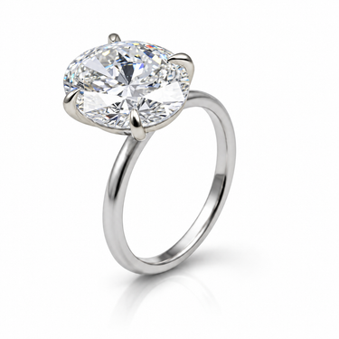 18KYG 1LGD 5.02CT E/VVS2 Oval Lab Grown Diamond Engagement Ring