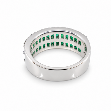 18K White Gold 1.20ct Emerald and Diamond Ring - 20756901