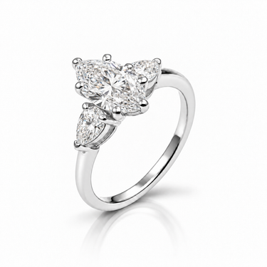 9K Gold Lab Grown Diamond Marquise-Pear Engagement Ring