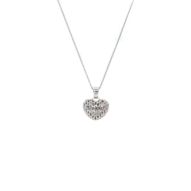 18k White Gold Tdw. 1.85CT Pave Diamond Heart Pendant | Gold Diamond Necklace | Gold Cross Necklace Australia | Rose Gold Necklace | Gold Cross Necklace Melbourne | Gold Diamond Pendant Necklace | Gold Necklace For Women | H&H Jewellery 