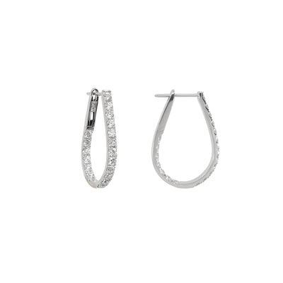 18K White Gold Tdw. 1.53ct Diamond Earrings | Gold Hoop Earrings Melbourne | Diamond Earrings Australia | H&H Jewellery 