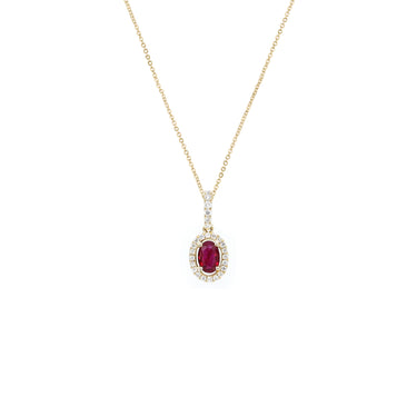 18K Yellow Gold 0.51ct Ruby And Diamond Pendant - 20738167
